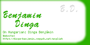 benjamin dinga business card